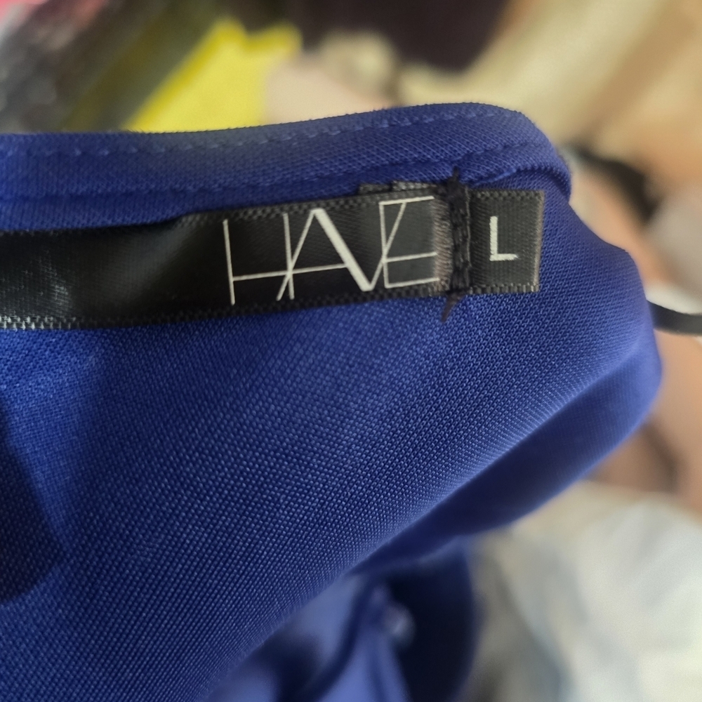 Have Royal Blue Peplum Top with Embellished Collar - Picture 4 of 4